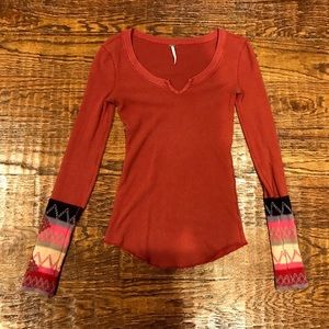 Free People crochet long sleeve thermal